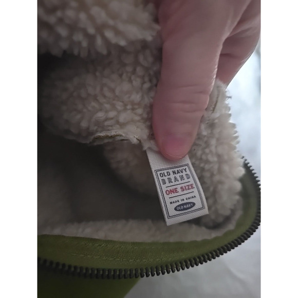 VTG 2004 Y2K Green Faux Suede Sherpa Lined Bucket Shoulder Bag Purse Preppy Prep - Picture 5 of 7